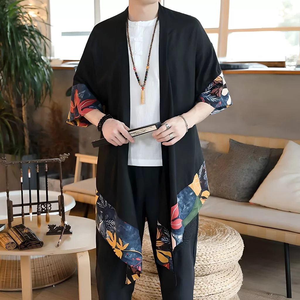 kimono cardigan men, men's haori, haori jacket men